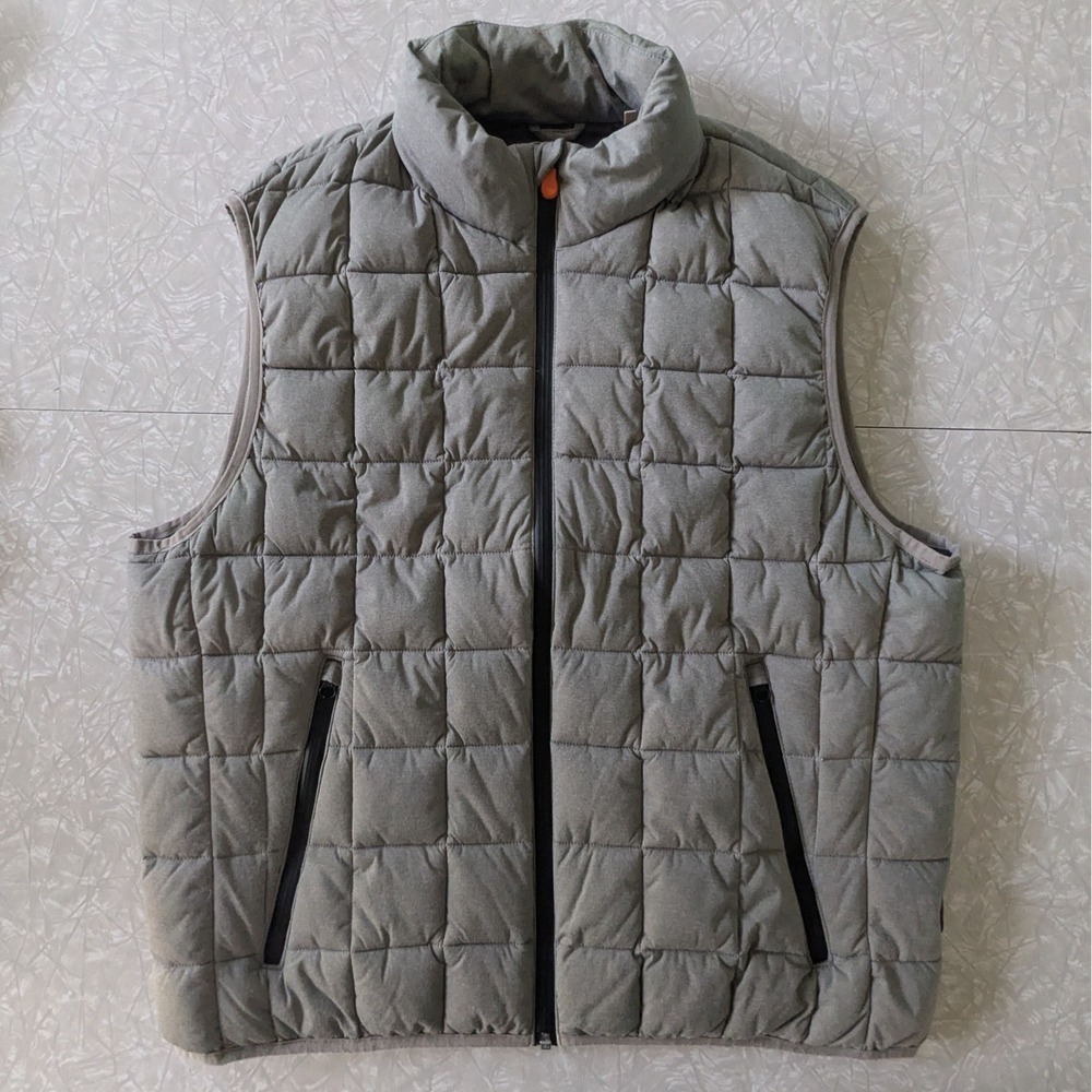 Save the Duck Mens XL Stretch Puffer Vest Grey Plumtech Quilted